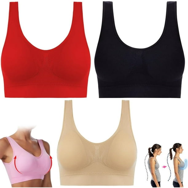 Cozycurve Sujetador sin costuras, sujetadores deportivos suaves y cómodos antiflacidez para mujer, sujetador push up que suaviza la espalda