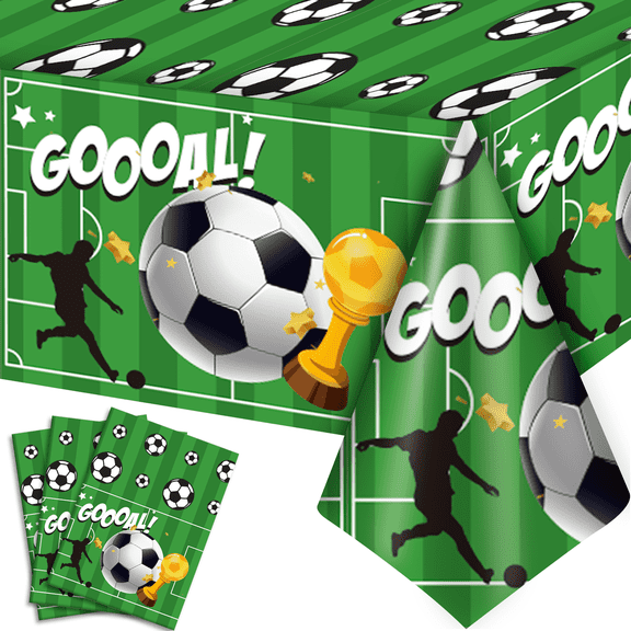 Soccer Tablecloth, 3 Pcs Soccer Party Tablecloth Set - Soccerball Party Tablecloth, Soccer Table Covers & Soccer Theme Table Cloth, for Soccer Party Decorations & Soccer Birthday Decorations