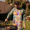 thumbnail image 3 of Fall Pumpkins and Leaves Pattern Apron-Garden Aprons for Women with Pockets-Cotton Linen Waterproof Kitchen Cooking Gardening Aprons Adjustable for Kitchen,Cooking,BBQ and Salon 33"x27", 3 of 7