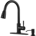 thumbnail image 2 of Kitchen Faucet with Soap Dispenser  Stainless Steel Kitchen Sink Faucet  Pull Down Kitchen Faucet Brushed Nickel Utility Sink Faucet Single Handle High Arc Kitchen Tap for Sink  RV  Laund, 2 of 3