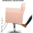 thumbnail image 3 of UBesGoo 360° Swivel Barber Chair with Reclining Back, T-shaped Footrest, Pink, 3 of 9