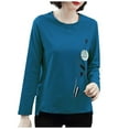 thumbnail image 3 of CNKOO Femmes Casual Manches Longues Chemisier à Col Rond Dames T-Shirt Tops, 3 of 6