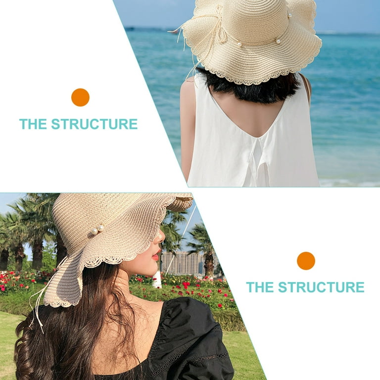 NOBRAND Sunhat Fishing Beach Fisherman Cap Spring Hats for Women Straw Wide Miss Women's, Size: One size, Beige