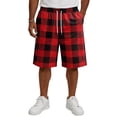 thumbnail image 3 of Delconic Men Classic Buffalo Plaid Quick Dry Casual Shorts Skin Friendly Elastic Waist Deep Side Storage Pockets Short Trousers For Spring Summer Commute Walking Red 4XL, 3 of 5