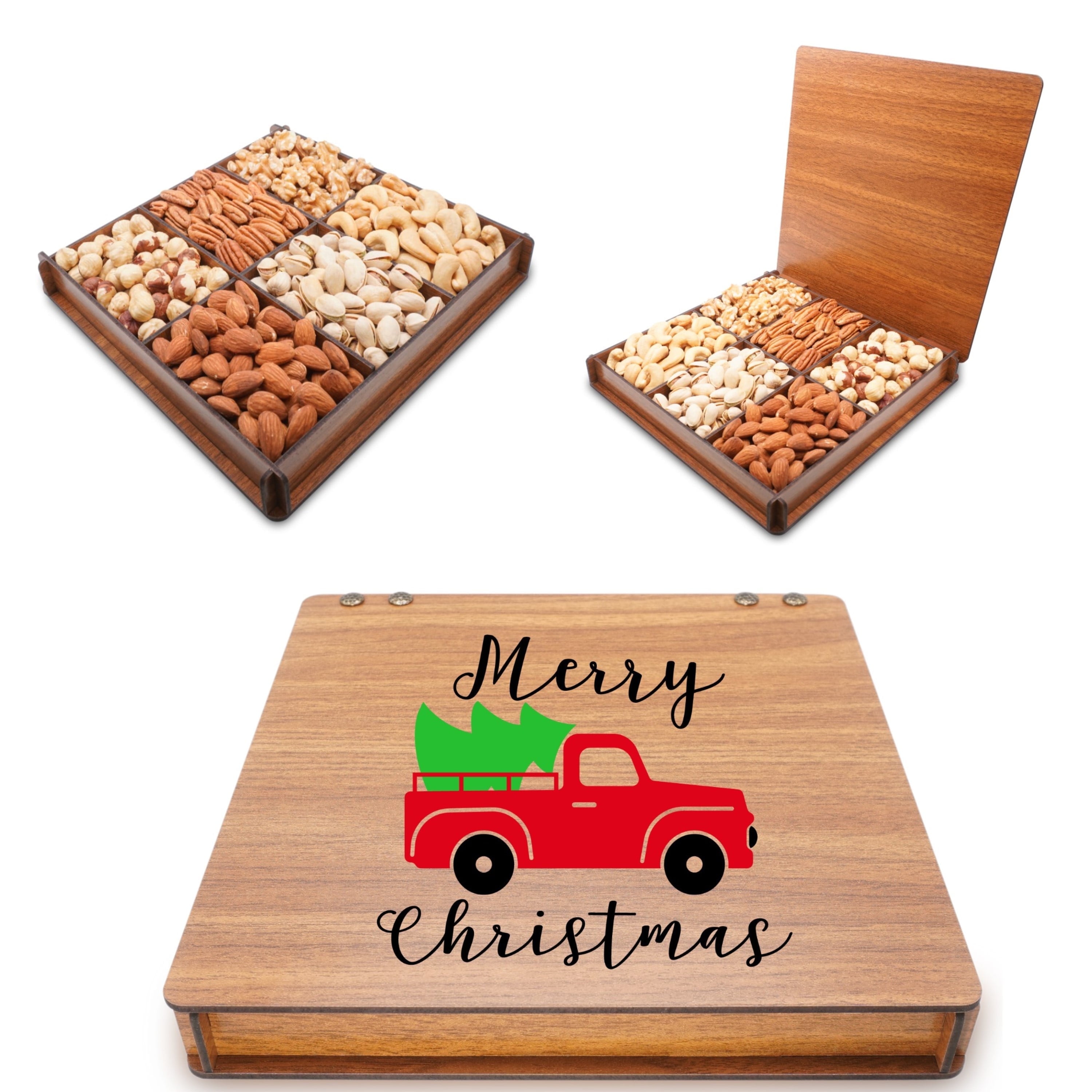 Christmas Nuts Gift Basket, Gourmet Food Holiday, Customer Gift Boxes, Snack Box, Secret Garden's