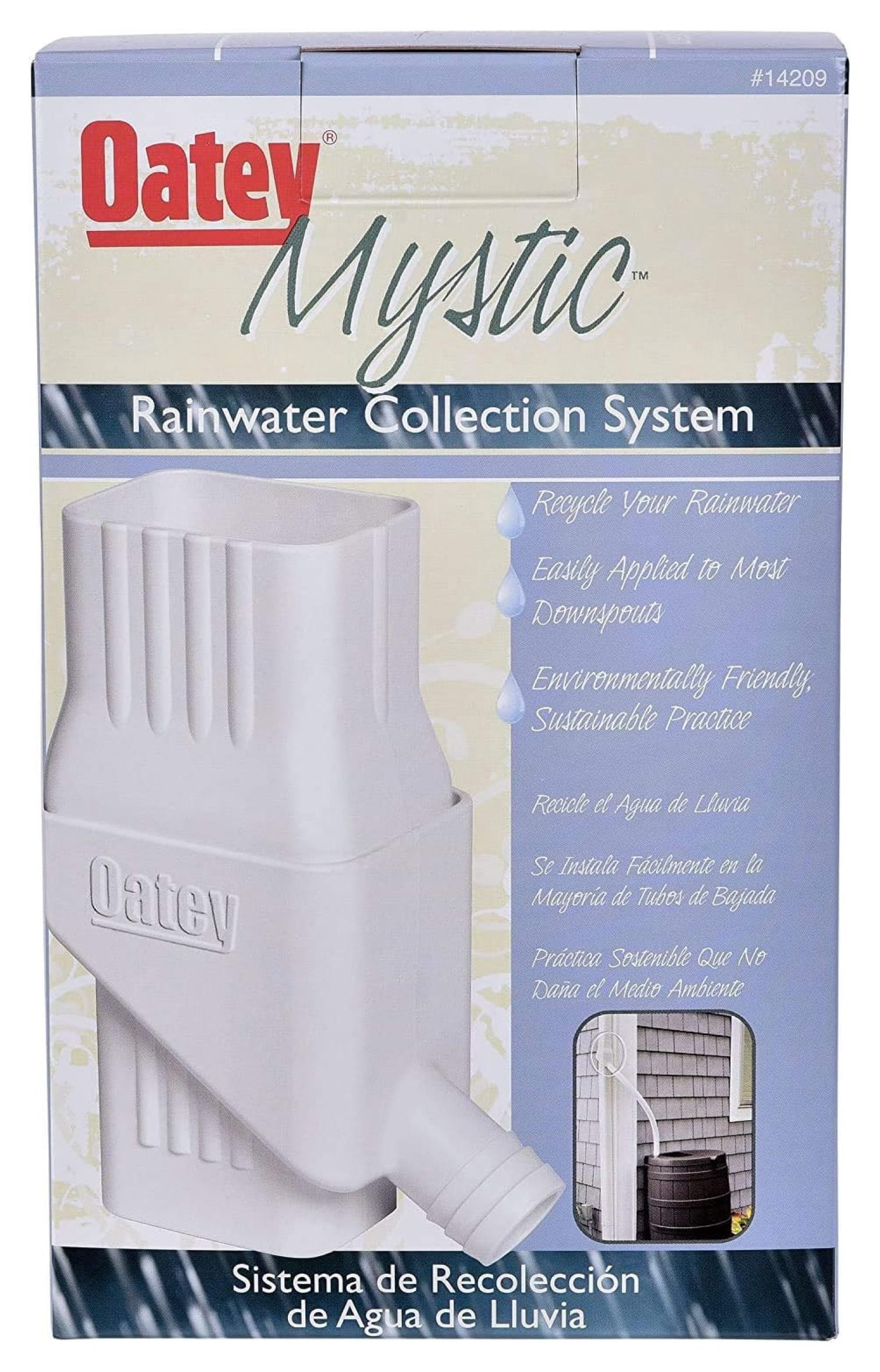 Rainwater Collection System 2-Pack, 2x3 Inch Downspout Diverter, Rain Barrel Adapter Kit, Water Conservation for Garden, Home Use, Durable Plastic