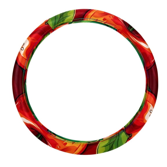 Apple Car Wheel Cover, 14.5 Inch Printing PVC Leather Auto Accessories Steering Wheel Cover