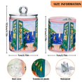 thumbnail image 5 of Yayeee 2 Pack Qtip Holder Bathroom Cotton Swab Canister with Lid Clear Dispenser Set, Green Seaside, 5 of 6