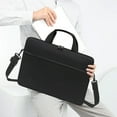 thumbnail image 3 of Laptop Bag Case Women Men Laptop or Tablet Sleeve Compatible with Dell Inspiron XPS/HP Envy Pavilion/Lenovo Thinkpad Ideapad/Vivobook, Shoulder Briefcase Messenger Case, Black, 3 of 5