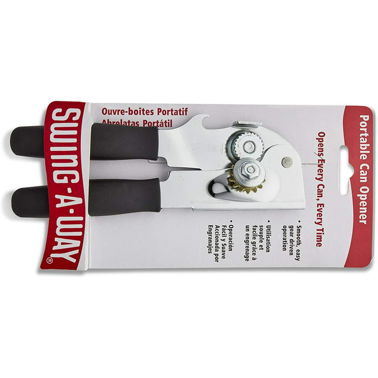 Swing-A-Way Can Opener Compact Manual Steel Black Cushion Grip Kitchen  Gadget