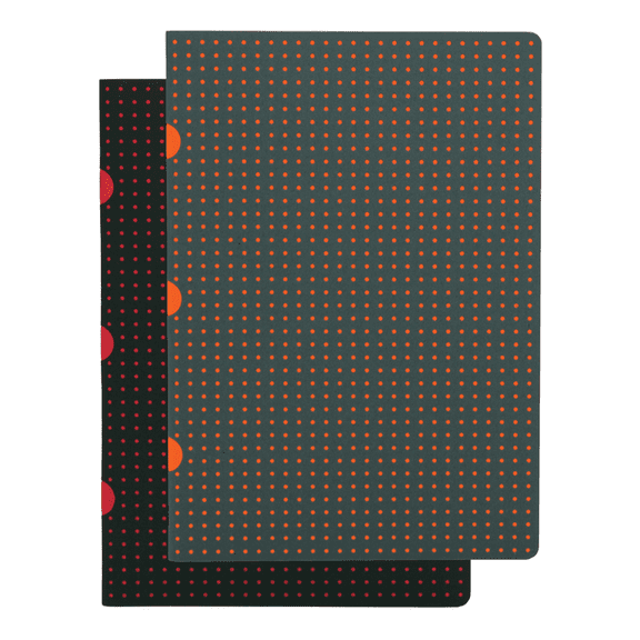Cahier Circulo: Black on Red / Grey on Orange Paper-Oh Cahier Circulo A5 Gridded (Hardcover)