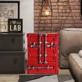 thumbnail image 4 of 25.5in Industrial End Table with Locker, Industrial Forge Metal Locker Side Table, Concealment Gun Metal Furniture, Container Cabinet for Tool Room Garage Storage(Red), 4 of 8