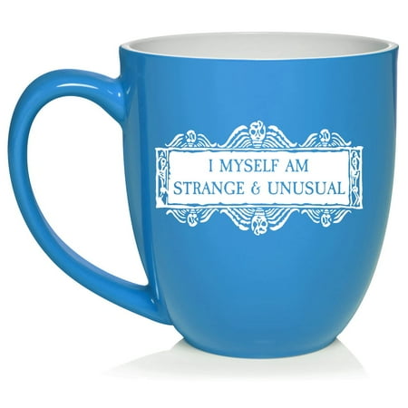 

I Myself Am Strange & Unusual Skulls Ceramic Coffee Mug Tea Cup Gift for Her Him Friend Coworker Wife Husband (16oz Light Blue)