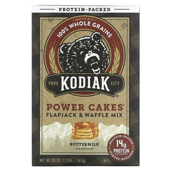 Kodiak Cakes Baker Mills Power Cakes Flapjack and Waffle Mix Wholegrain Buttermilk 20 oz Pack of 3