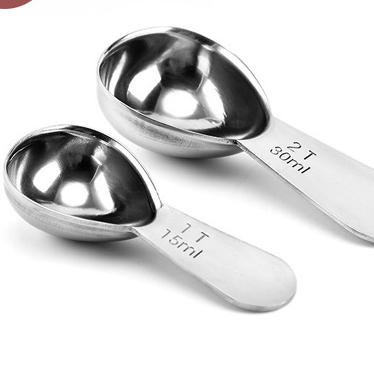 Hemoton Measuring Spoon Stainless Steel 20ml Measure Spoons Kitchen Tool  for Spice Powder Liquid