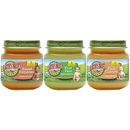 Stage Buddy - Earth's Best Organic Stage 1 Baby Food, My First Veggies Variety Pack, 2.5 Ounce Jar (12 Count)