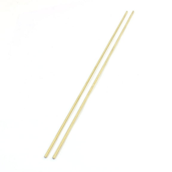 Uxcell 300mm x 3mm Gold Tone Brass Round Rod Stock for CNC Lathe Machine (2-pack)