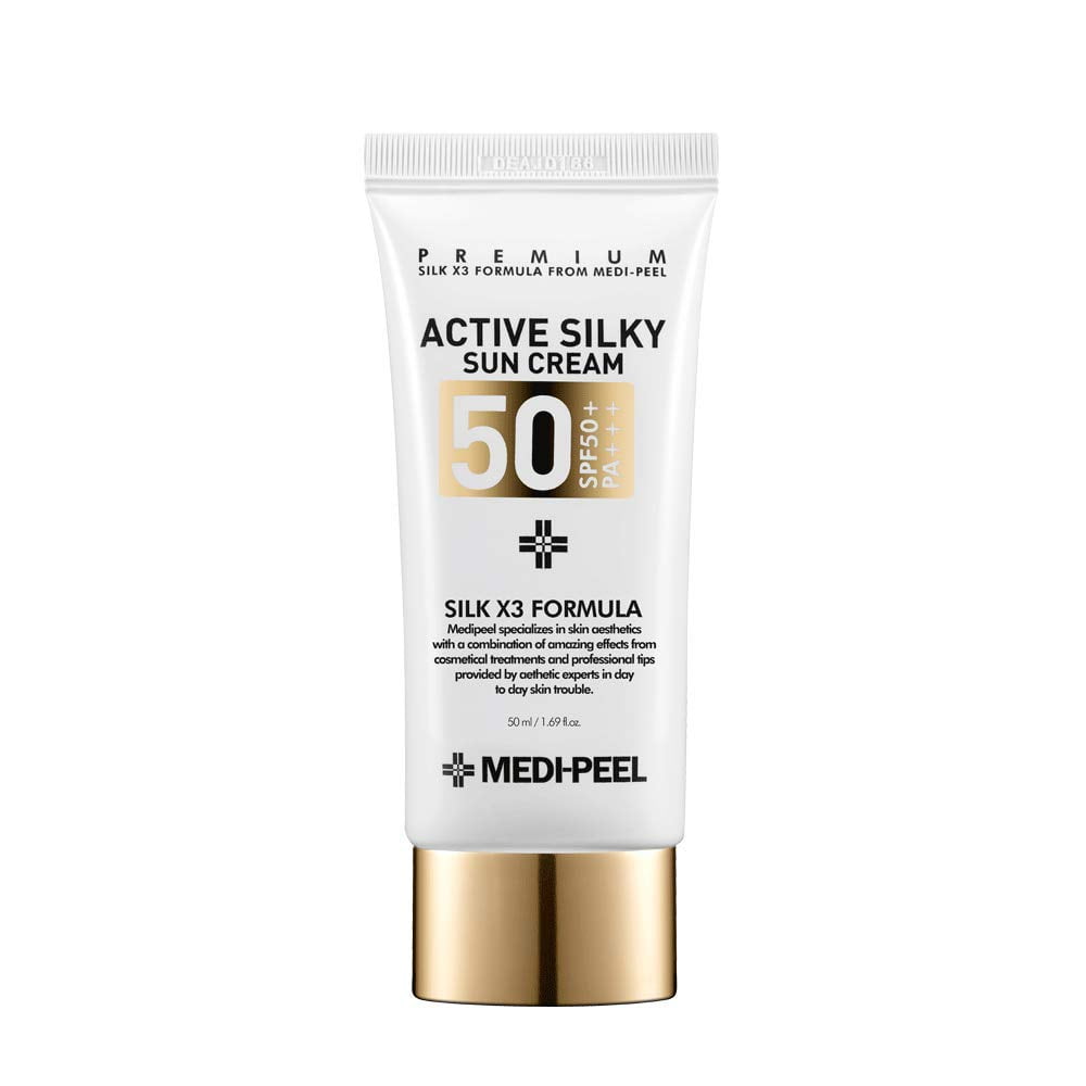 Medi-Peel Active Silky Suncream SPF50+ PA+++ 1.69 fl oz. Korean Premium Silk Formula Sunblock Lotion