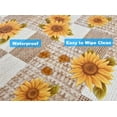 thumbnail image 3 of Rally Home Goods Indoor Outdoor Patio Premium Vinyl Rectangular Tablecloth, Flannel Backing, Spill Proof Wipeable Cover for Dining Table, Sunflowers Pattern, for Tables up to 60 x 84 Inch, 3 of 7