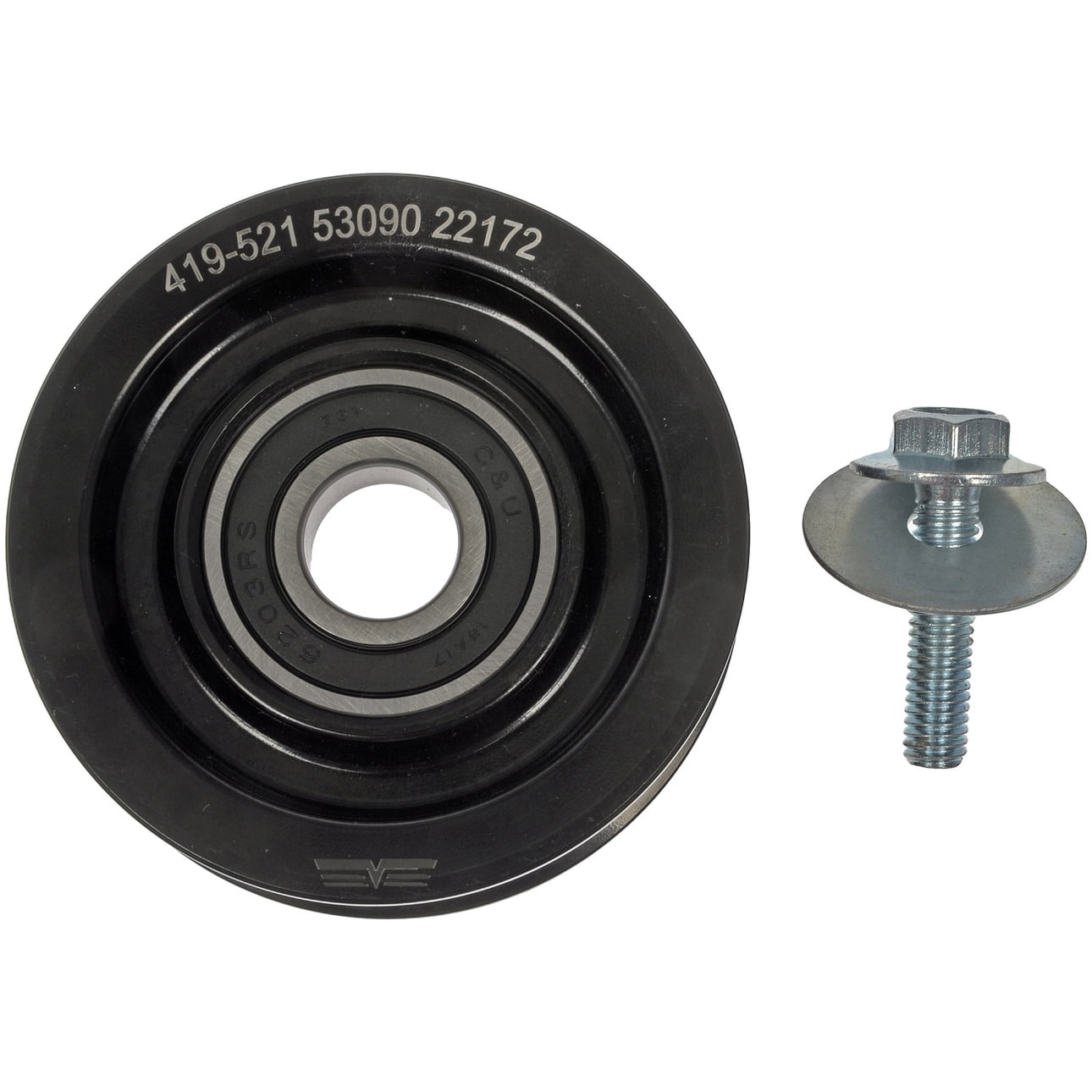Dorman 419-521 Accessory Drive Belt Idler Pulley for Specific Ford Models, Black