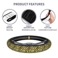 thumbnail image 6 of Elastic Steering Wheel Cover, Trendy golden leopard cool Stretch Thickening Car Steering Wheel Cover Women Men, Steering Wheel Protector Universal 15 in, 6 of 7