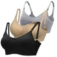 thumbnail image 2 of Womens Sleeping Nursing Bra Wirefree Breastfeeding Maternity Bralette Pack of 3, M-4XL, 2 of 9