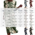 thumbnail image 4 of VBVC Women's and Women's Plus 3/4 Sleeve Midi Dress, Summer Casual Crew Neck Dress For Women, Ladies' Loose Fit Floral Dress with Pockets,Army Green,S-5XL, 4 of 8