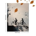 thumbnail image 3 of Couple Cycling Silhouette Canvas Wall Art Print, Living Room Bedroom Hallway Hotel Decor, 3 of 8