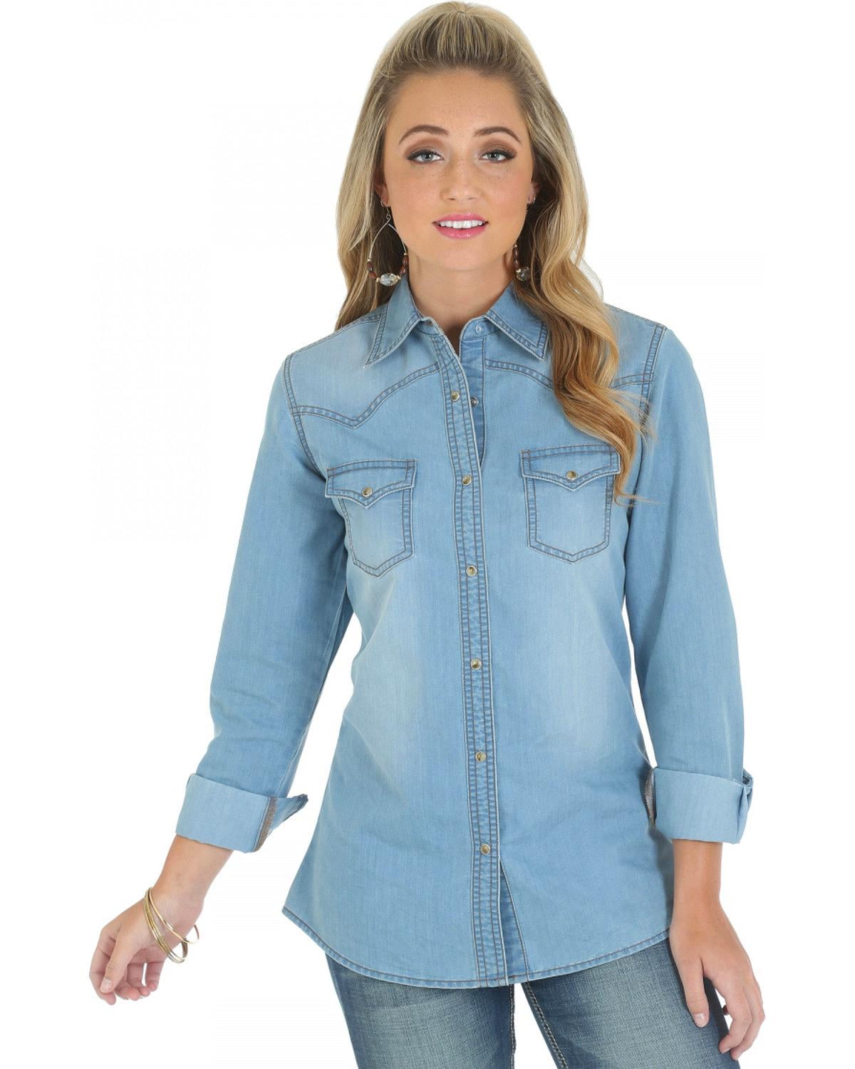womens denim shirt walmart