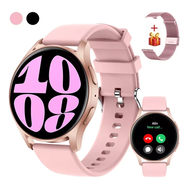 Smart Watch Reloj Inteligente Mujer 1,39 Pulgadas Llamadas Bluetooth 2024 Women SmartwatchDe La Malla Silicagel Rose Color