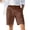 Brown, variant on Nestiefly Mens Linen Shorts Casual Summer Beach Shorts Loose Elastic Waist Drawstring Cargo Pants with Pockets Army Green XL