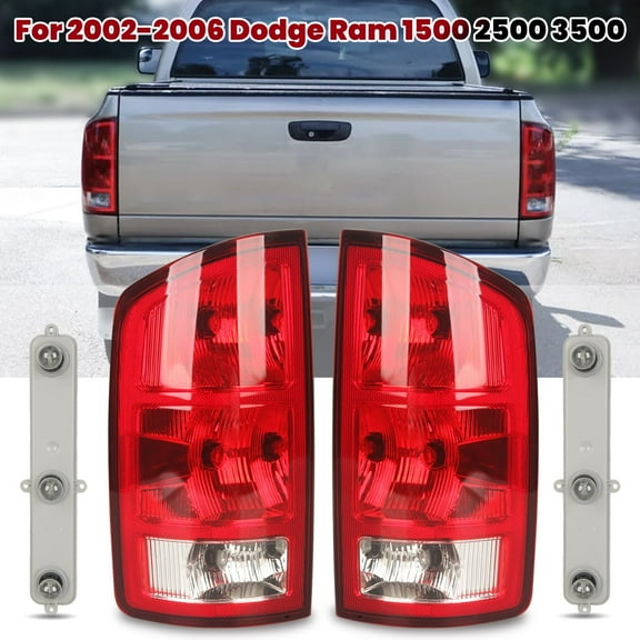 Tail Lights Assembly Compatible With 2002-2006 Dodge Ram 1500 2500 3500 Pickup Driver and Passenger Side Taillights Brake Signal Rear Lamp