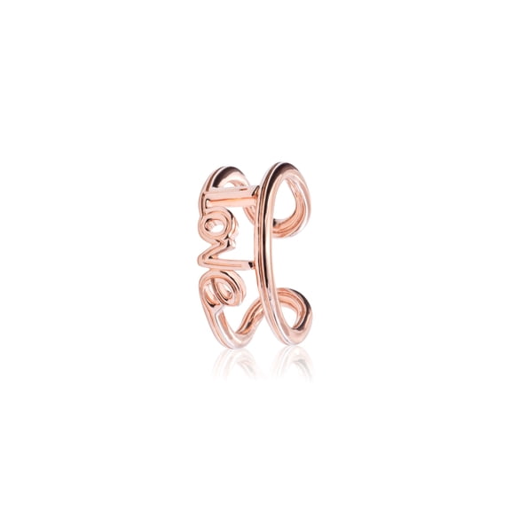 Pandora ME Love Open Ring - Stackable Rose Gold Ring for Women - 14k Rose Gold-Plated Rose - Size 7.5