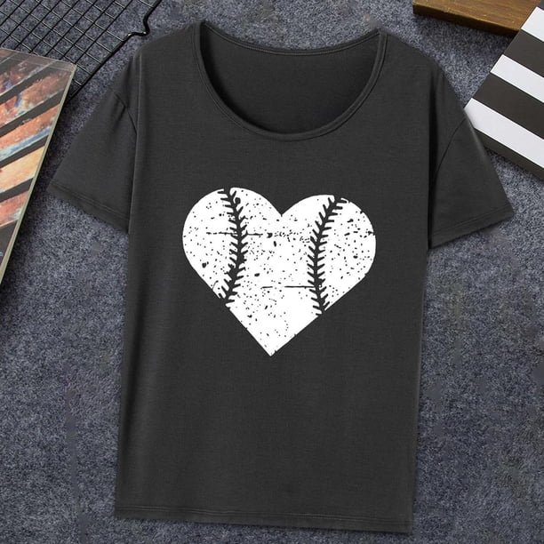Camiseta para mujer con cuello redondo, camisetas transpirables de verano para uso diario y desplazamientos L
