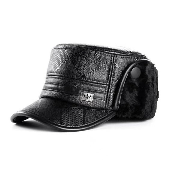 Middle-aged and Elderly Men's Hat Plus Velvet Warm Old Peaked * Man Hat
