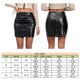 thumbnail image 2 of Falda Corta Ajustada Gyaru Bodycon Falda corta Mujeres Ruched Wrap PU Minifalda de cuero (Negro XL) Kuymtek para Mujer Negro T M, 2 of 6