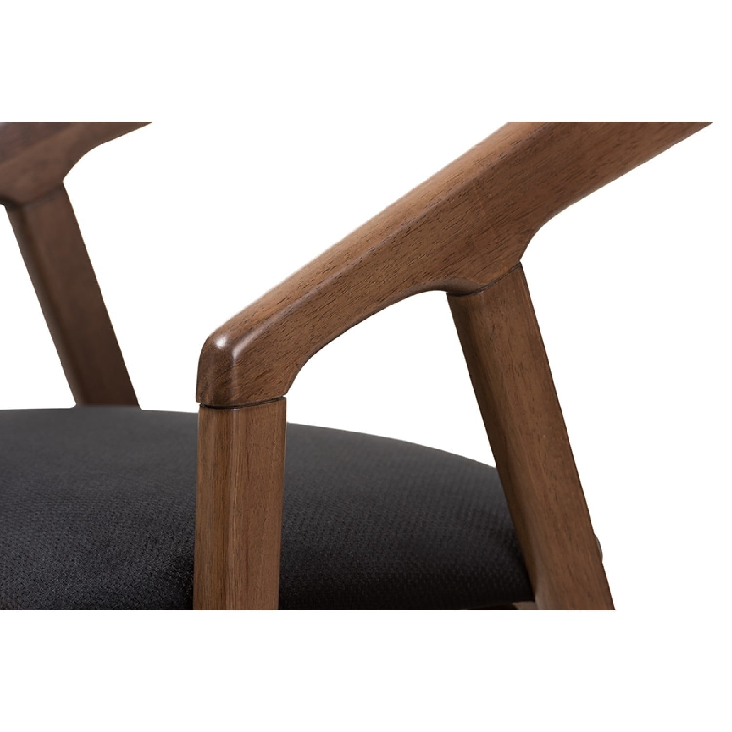 Baxton Studio Wendy Mid-Century Modern Black Velvet and Walnut Medium Brown Wood Finishing Dining Chair (Set of 2)