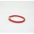 thumbnail image 3 of Genuine Braided Leather Bracelet With Stainless Steel Magnetic Clasp, Red, 3 of 4
