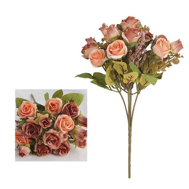 Liquidación de Ahorro, Hermoso ramo de flores artificiales de seda falsa para boda, San Valentín, decoración nupcial Akmoler
