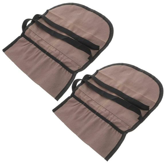 Topbathy 2Pcs Waxed Canvas Tool Roll Multi Color Organizer for Carpenters