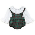 thumbnail image 1 of StylesILove Baby Girl White Long Sleeve Top Ruffle Cotton Romper Christmas Outfit, 1 of 4