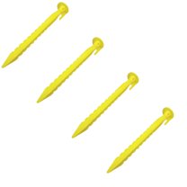 ZOURIH 4 Pcs 9 inch Plastic Tent Stakes Heavy Duty Beach Tent Pegs Canopy Stakes Accessories for Camping Outdoor Garden Decorations,Yellow