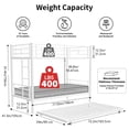 thumbnail image 2 of Alvantor Triple Bunk Beds Frame, Twin over Twin Bunk Bed with Trundle, Heavy Duty Metal Bed with Guardrail and Ladders, Divided Into 3 Twin Beds for Boys, Girls, Kids, Easy Assembly White, 2 of 7