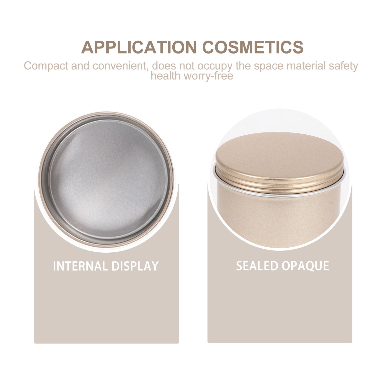 ULTNICE 12Pcs Golden Aluminum Jar Container Refillable Wide Mouth Box for Easy Storage of Cream and Body Care