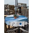 thumbnail image 2 of Outdoor Tablecloth with Umbrella Hole for Patio/Picnic/Party/Camping, Blue Marble Waterproof Table Cloth Round Cover Washable, Modern Gradient Abstract Art Chic Texture (Dia 60"), 2 of 9