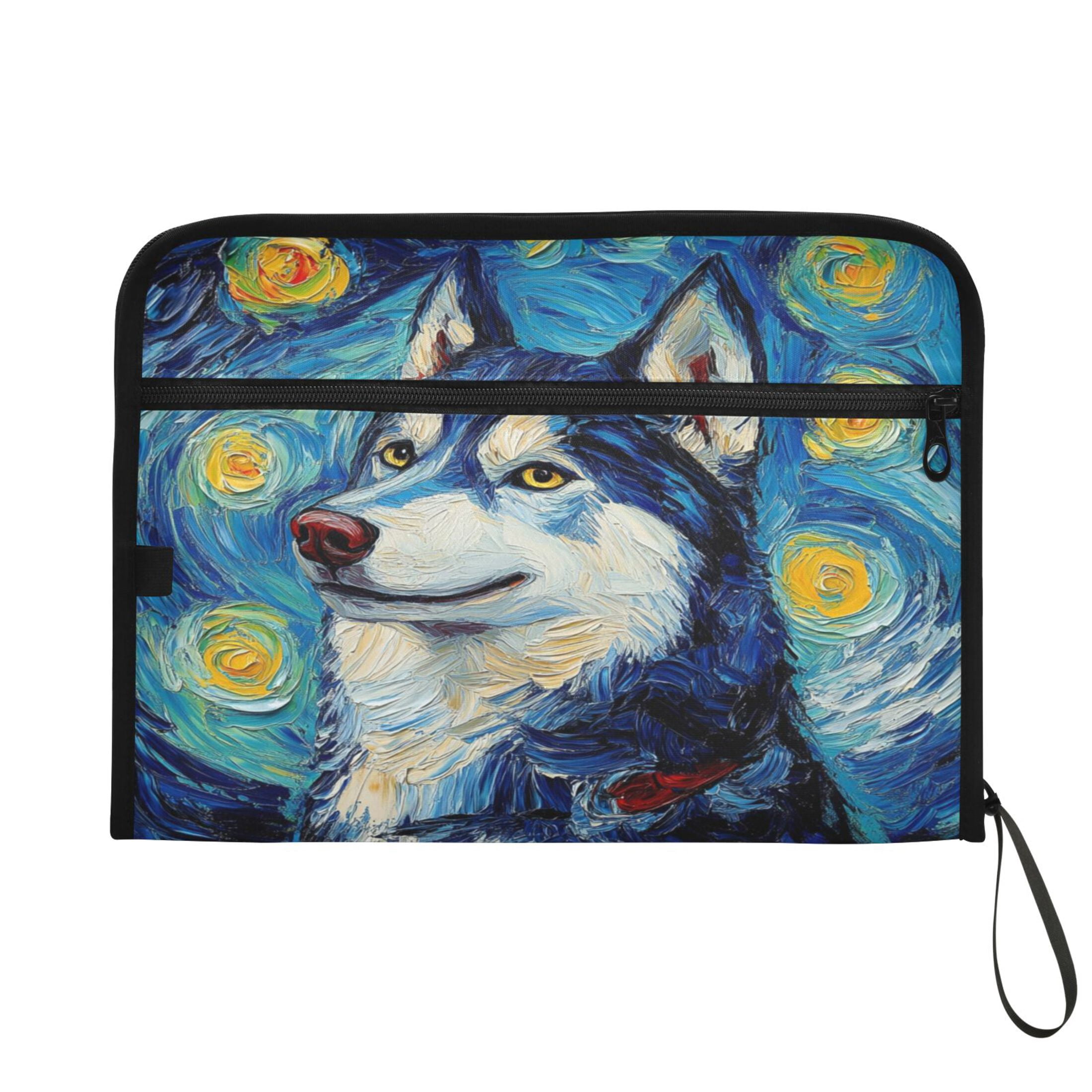WOBOGO Oil Painting Styles Husky Expanding File Folder Letter Size Accordion Filing Organizer 13 Pocket Separate Organ Pocket