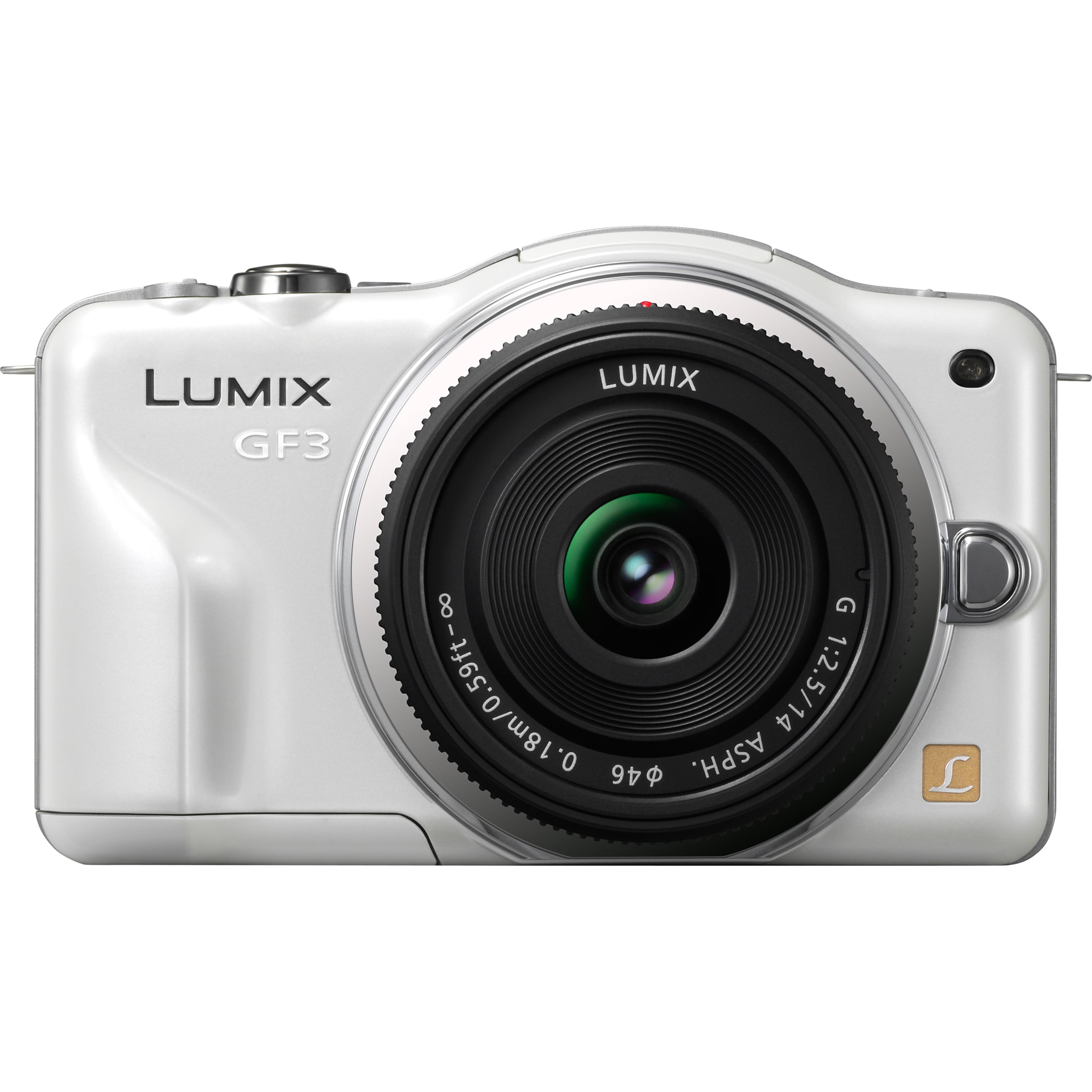 Naar behoren zaterdag Ga op pad Panasonic Lumix DMC-GF3 12.1 Megapixel Mirrorless Camera with Lens, 0.55",  1.65", White - Walmart.com