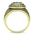 thumbnail image 4 of Eternal Sparkles Men's USA Veterans Military Patriotic Masculine Statement Ring - Gold, 4 of 6