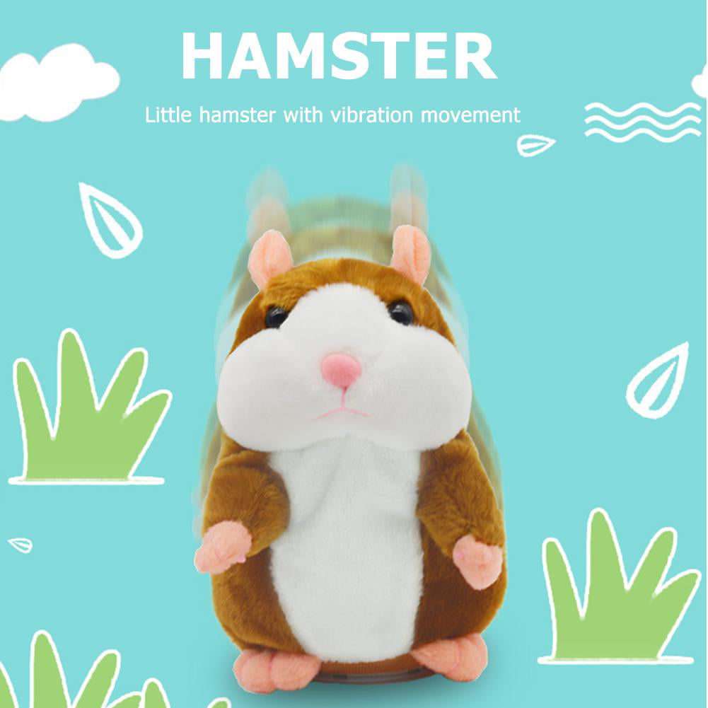 Brown Cute Talking Hamster Stuffed Plush Animal Doll Sound Record Toys 