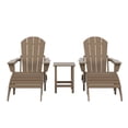thumbnail image 2 of WestinTrends Malibu 5-Piece set classic Adirondack chairs with ottoman and a small coffee table (2 seater), Weathered Wood, 2 of 13